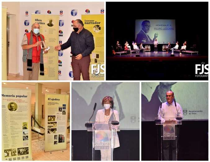 Collage de fotos de la exposición y del acto de esta noche en el Teatro Municipal de Telde/Francisco Javier Santana.